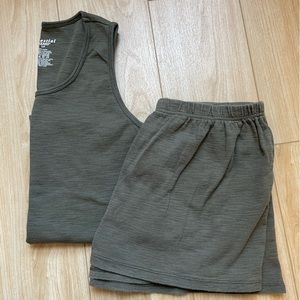 Dark Green Sleep Set (Shorts/Tank) | Size Sm